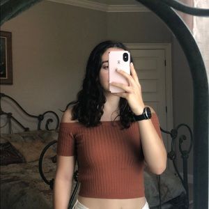 Off-the-shoulder Forever 21 crop top